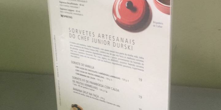 Display de mesa para restaurante