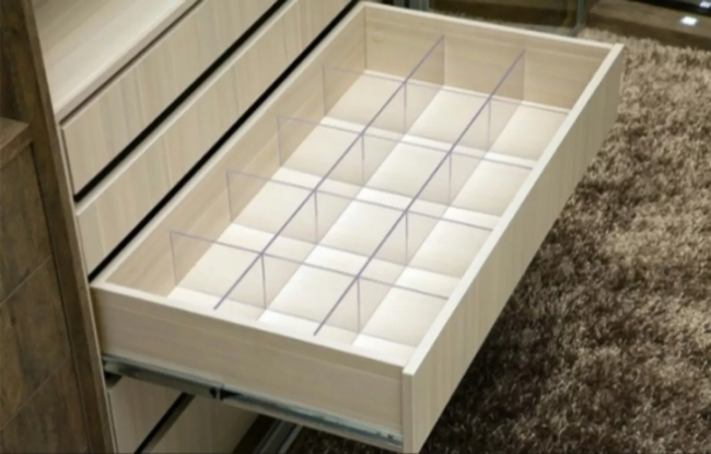 Divisória em acrílico para gaveta